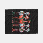 Funny Nk Flamingos Merry Christmas Tree Xmas Snowf Fleecedecke (Vorderseite (Horizontal))