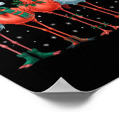 Funny Nk Flamingos Merry Christmas Tree Xmas Snowf Poster (Ecke)