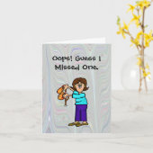 Funny No Bra Day Hippie 1960er-Karte Karte (Gelbe Blume)