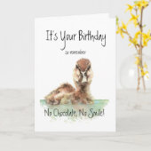 Funny, No Chocolate, No Smile, Angry Duck, Bird Karte (Gelbe Blume)