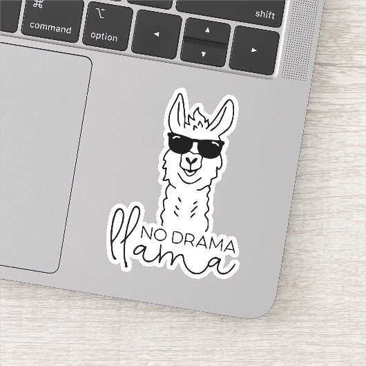Funny No Drama Cool Llama Sticker (Detail)