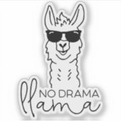 Funny No Drama Cool Llama Sticker (Vorderseite)