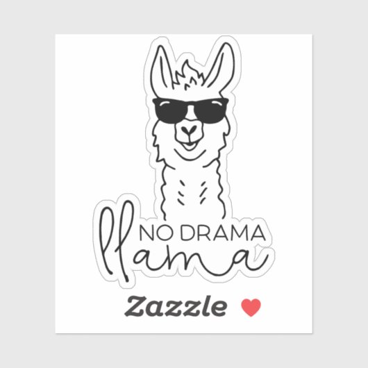 Funny No Drama Cool Llama Sticker (Blatt)