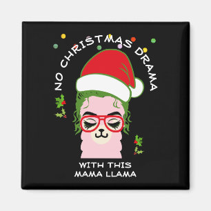Funny NO DRAMA MAMA LLAMA Weihnachten Magnet