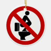 Funny NO Feed on Seat ⚠ Thai ⚠ Keramik Ornament (Vorne)