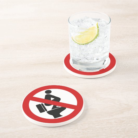 Funny NO Feed on Seat ⚠ Thai ⚠ Sandstein Untersetzer (Seite)