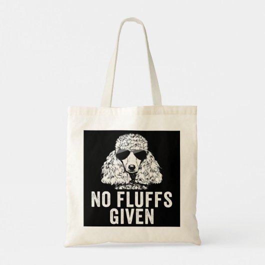 Funny No Fluffs in Standard Toy Poodle T-Shirt Tragetasche (Rückseite)