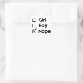 Funny No Gender Quadratischer Aufkleber (Tasche)