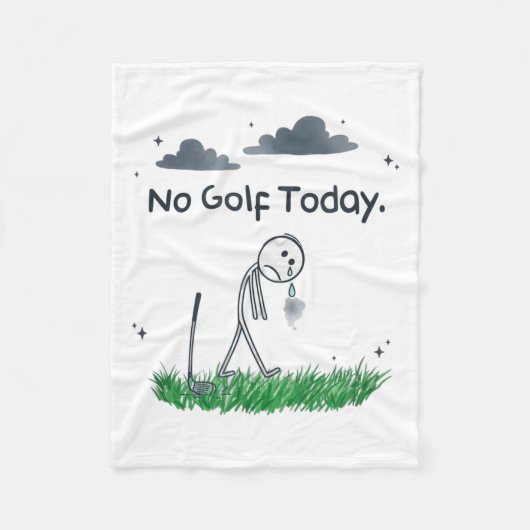 Funny No Golf Today Sad Stickman Golfer Golfers Me Fleecedecke (Vorderseite)