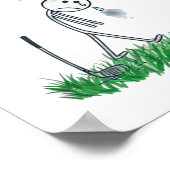Funny No Golf Today Sad Stickman Golfer Golfers Me Poster (Ecke)
