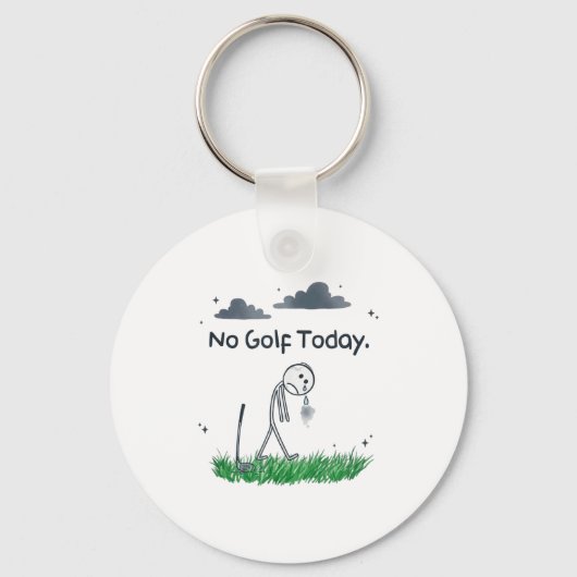 Funny No Golf Today Sad Stickman Golfer Golfers Me Schlüsselanhänger (Vorderseite)