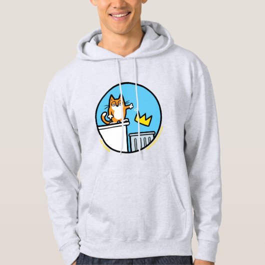 Funny No Kings Cat Cartoon on a sweatshirt (Vorderseite)