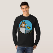 Funny No Kings Cat Cartoon on long sleeve shirt  (Vorne ganz)