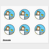Funny No Kings Cat Cartoon Stickers (Blatt)