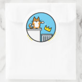 Funny No Kings Cat Cartoon Stickers (Tasche)