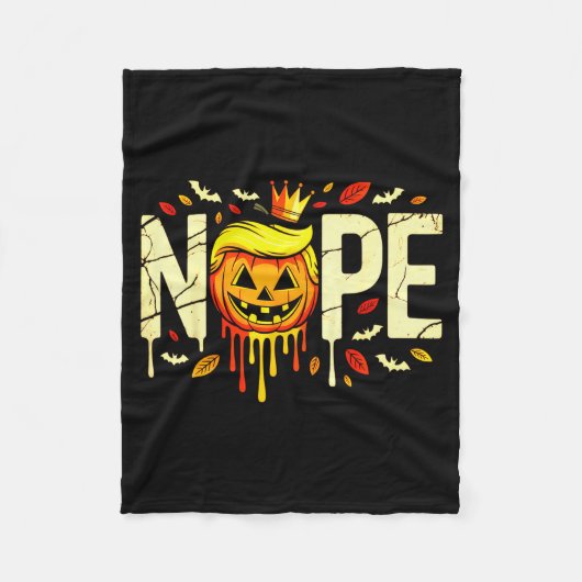 Funny No Kings Halloween 2025 Distressed Usa Flag  Fleecedecke (Vorderseite)