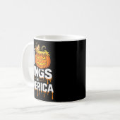 Funny No Kings Halloween 2025 Distressed Usa Flag Kaffeetasse (Vorderseite Links)
