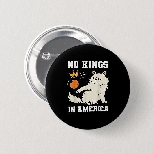 Funny No Kings In America Retro Classic Button (Vorne & Hinten)