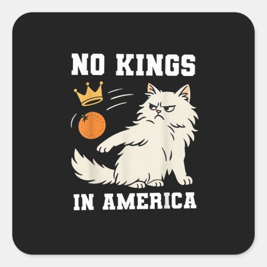 Funny No Kings In America Retro Classic Quadratischer Aufkleber (Vorderseite)