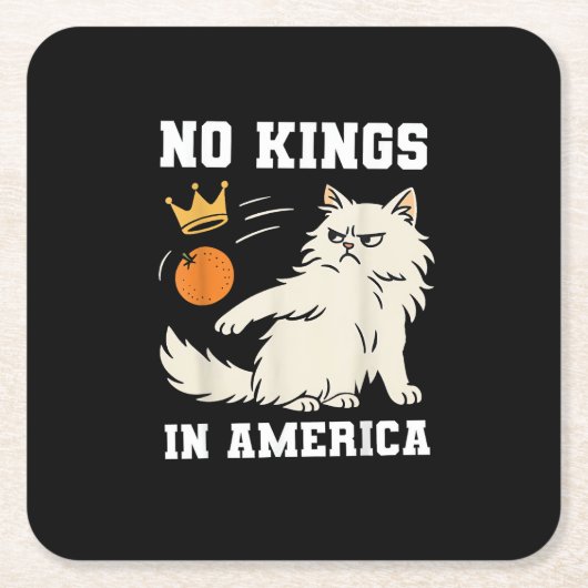 Funny No Kings In America Retro Classic Rechteckiger Pappuntersetzer (Vorderseite)
