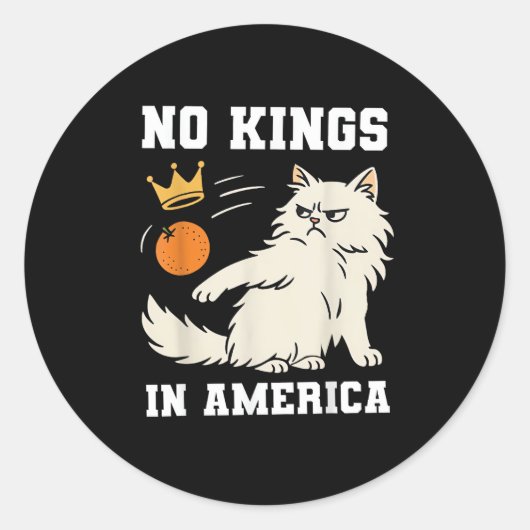 Funny No Kings In America Retro Classic Runder Aufkleber (Vorderseite)