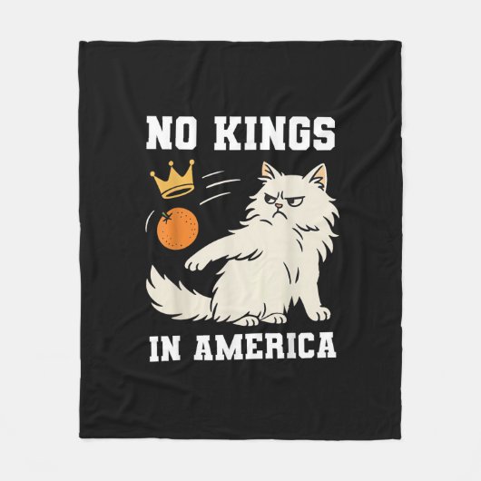 Funny No Kings in America Retro Classic Style Fleecedecke (Vorderseite)