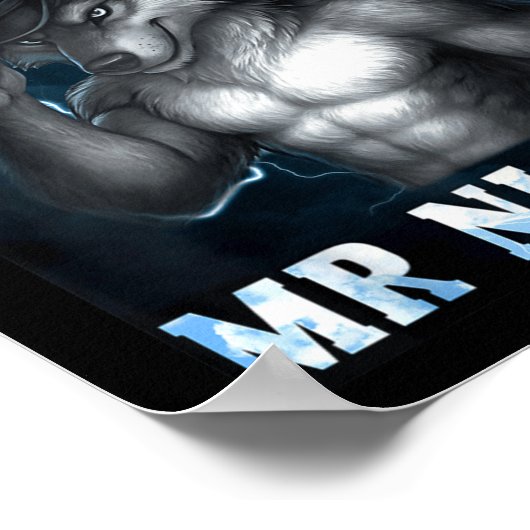 Funny No More Mr Nice Guy Alpha Wolf Meme Unhinged Poster (Ecke)