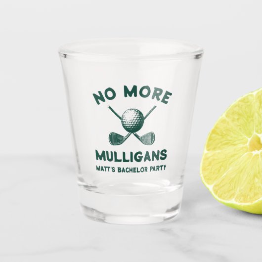 Funny “No More Mulligans” Golf Bachelor Party Schnapsglas (Vorderseite)