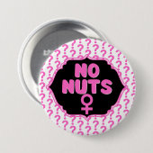 Funny No Nuts Female Symbol Pink Gender Reveal Button (Vorne & Hinten)