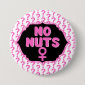 Funny No Nuts Female Symbol Pink Gender Reveal Button (Vorderseite)