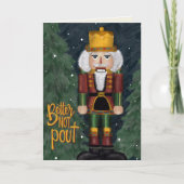 Funny No Pouting Nutcracker Traditionelle Weihnach Karte (Vorderseite)