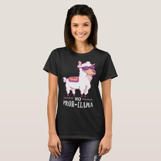 Funny No Prob-Llama Alpaca Lover T-Shirt (Vorne ganz)