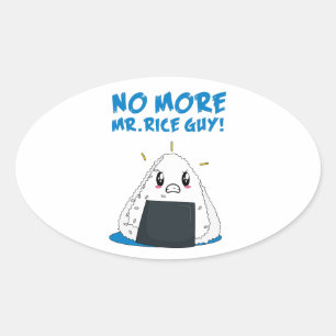 Funny No Rice Typ Ovaler Aufkleber