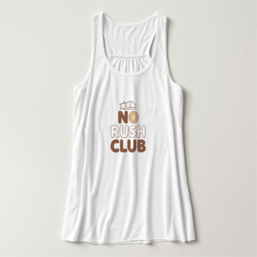 Funny "No Rush Club" with Sleeping Animal Tank Top (Design Vorderseite)