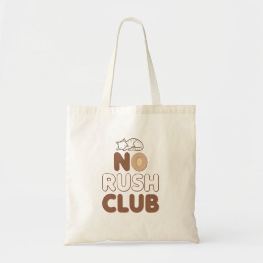 Funny "No Rush Club" with Sleeping Animal Tragetasche (Vorne)