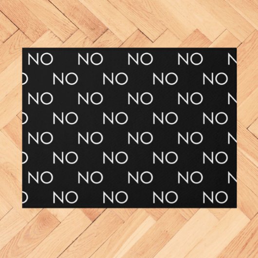 Funny NO Schwarz-weiß Introvert Minimal Fußmatte