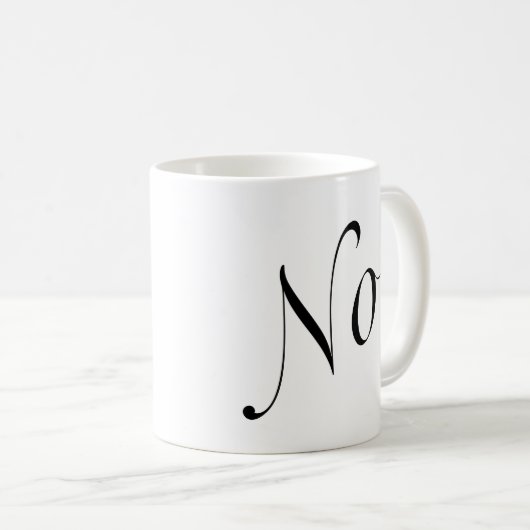 Funny No! Schwarzes Skript Kaffeetasse (VorderseiteRechts)