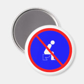 Funny no sitzend auf Toilettenschild Magnet (Vorderseite/Rückseite)