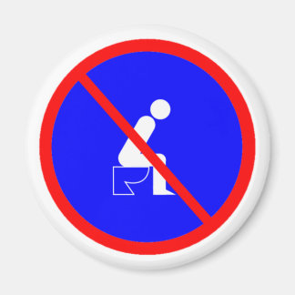 Funny no sitzend auf Toilettenschild Magnet