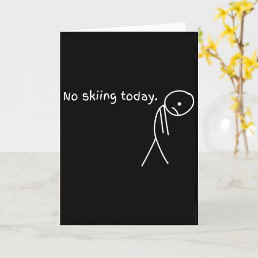 Funny No Skiing Today Karte (Gelbe Blume)