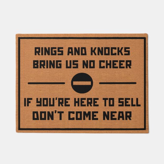 Funny No Solicing Spaß Rustic Brown Introvertierte Fußmatte (Vorderseite)