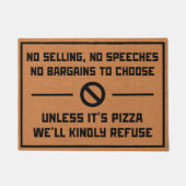 Funny No Solicing Spaß Rustic Brown Minimalistisch Fußmatte (Vorderseite)