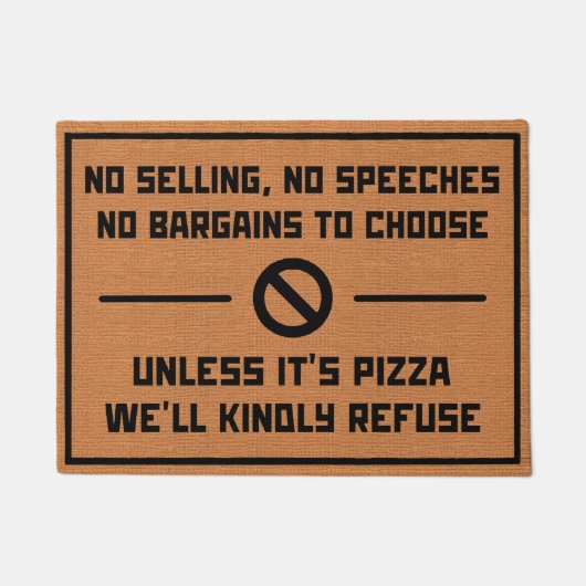 Funny No Solicing Spaß Rustic Brown Minimalistisch Fußmatte (Vorderseite)