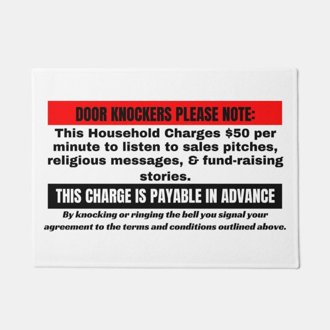 Funny No Soliciting Door Mat Fußmatte (Vorderseite)