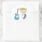 Funny No Strings Angehängte Gitarre mit Trommelfel Runder Aufkleber (Tasche)