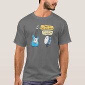 Funny No Strings Angehängte Gitarre mit Trommelfel T-Shirt (Vorderseite)