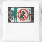Funny NO SWIMMING Warning Sign Rechteckiger Aufkleber (Tasche)