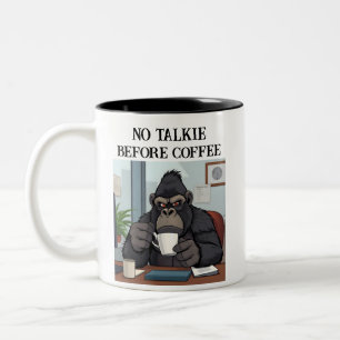 Funny No Talkie Before Coffee Gorilla Tasse
