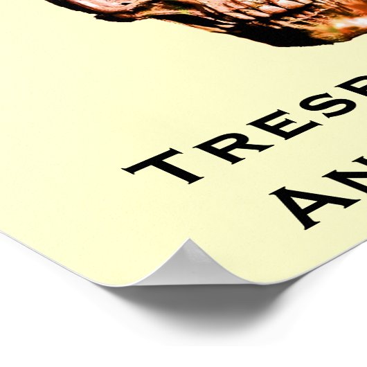 Funny No tresping sign 2 Poster (Ecke)