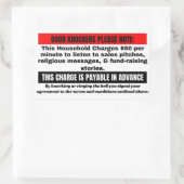 Funny No verlangt Sign. Türknaller bitte Rechteckiger Aufkleber (Tasche)